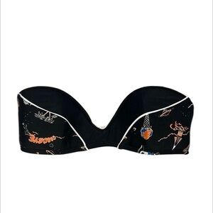 Insight Apocolypso Shima Black bandeau swim bikini top size 6